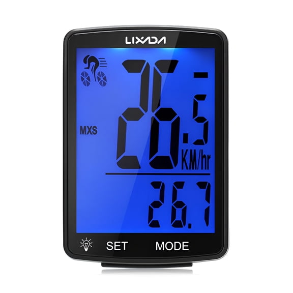 GJX Wireless Bike Computer Multi Functional LCD Screen Speedometer IPX6 Waterproof