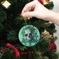 thumbnail image 6 of Funny Christmas Ornament,Beautiful Mint - Hued Skull Art,Xmas Round Ceramic Pendant, 6 of 6