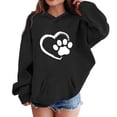 thumbnail image 3 of HAOTAGS Girls Graphic Print Hoodie (2-14) Long Sleeve Hooded Sweatshirt with Pocket Black Size 5, 3 of 8