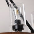 thumbnail image 3 of 25.2-Inch Modern Farmhouse Chandelier for Dining Room, Black Rustic 6-Light Fixture with Clear Glass Shades, Vintage Industrial Ceiling Light for Kitchen or Living Room, 3 of 5