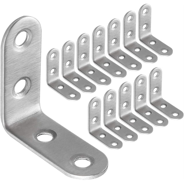 50 piezas de soporte de fijación de acero inoxidable de 40 x 40 mm, soportes de esquina para fijación y