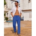 thumbnail image 4 of COOFANDY Men's Linen Drawstring Pants Casual Summer Beach Cotton Linen Pants, 4 of 6