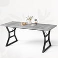 thumbnail image 1 of Fulvari 70.9" Large Dining Room Table for 6, Rectangular Farmhouse Kitchen Table with X-Shaped Metal Legs, 220 lbs Heavy Duty Support, 1 of 9