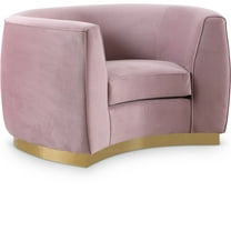Meridian Furniture Julian Velvet Accent Chair in Pink and Gold