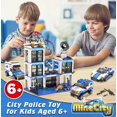 thumbnail image 4 of Exercise N Play  City Police Station Building Kit, Police Car Toy, City Police Blocks Sets with Cop Car & Patrol Vehicles Gift for Boys Girls 6-12, 4 of 9