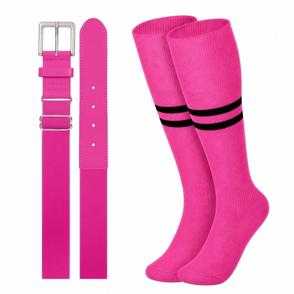 WHIPPY Baseball Socks and Belt for Youth Adult Softball Socks and Elastic Belt