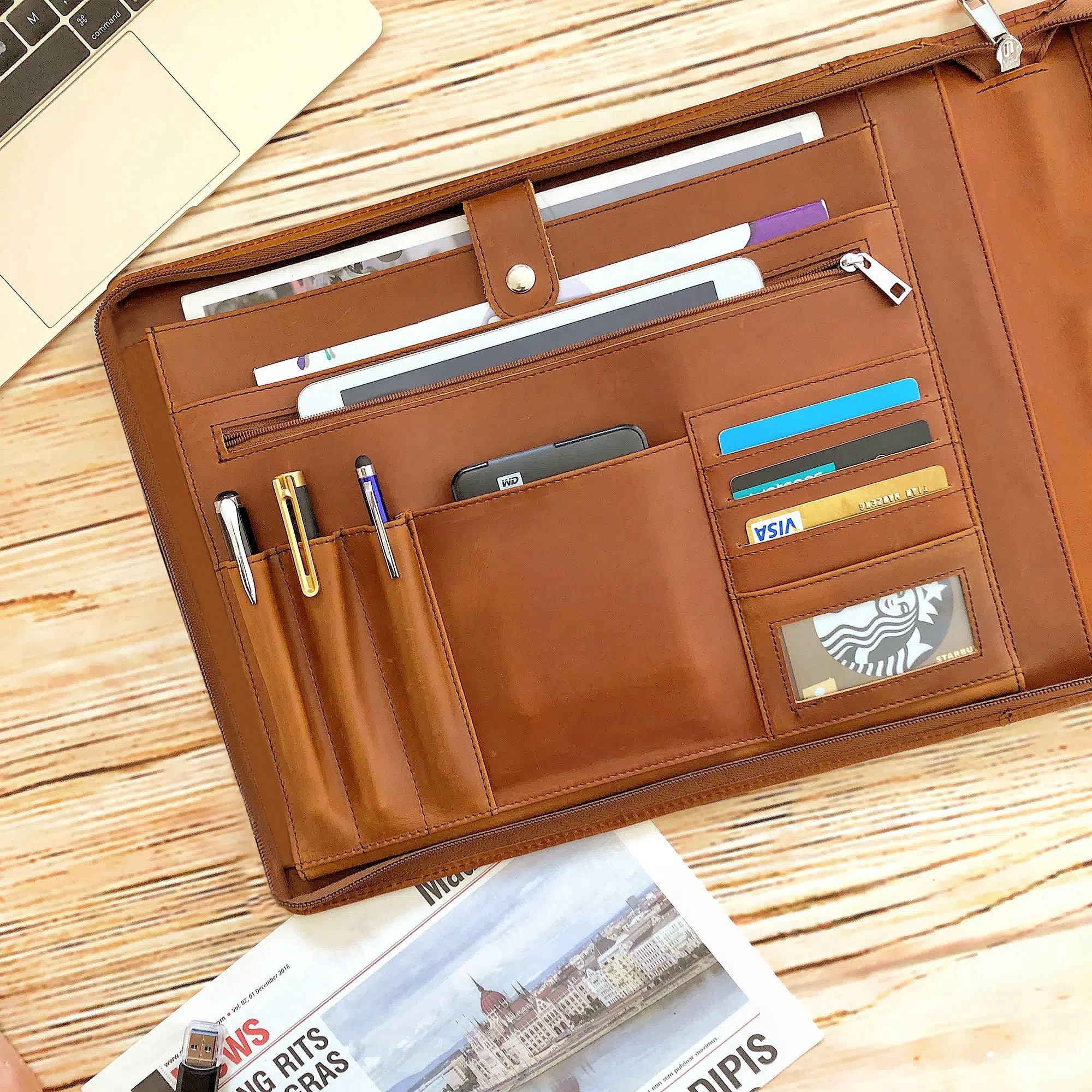 7 Ring Check Binder for Business Checks, Checkbook Binder with Zipper for 3-up Business Checks,Personalized Check Book Portfolio for 9 x 13 inch Sheets 600 Check, Check Holders for Men/Women