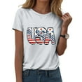thumbnail image 2 of ORT American Flag Shirts Short Sleeve Women 4th of July Patriotic Tshirt Graphic Tees Casual Short Sleeve Tee Top(Z2-White,L), 2 of 5