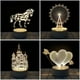 thumbnail image 3 of 3D LED Luz cálida Luz de noche USB Escritorio Dormitorio Luz LED Regalo para habitación de niños Luz de decoración creativa - Conejo 3D JAMW Sencillez, 3 of 5