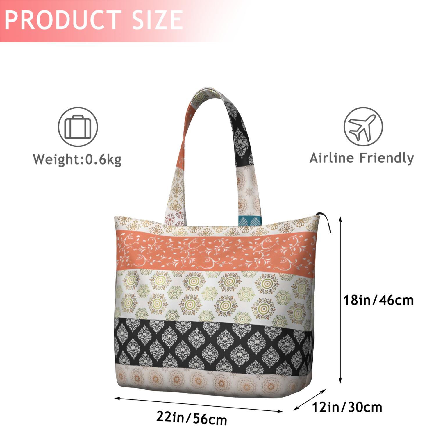Colorful Pioneer Flower Pattern Travel Tote Bags for Women Carry On,Large Weekender Bags for Women Travel,Multi Functional Duffle Bag for Work,Shopping,Sports