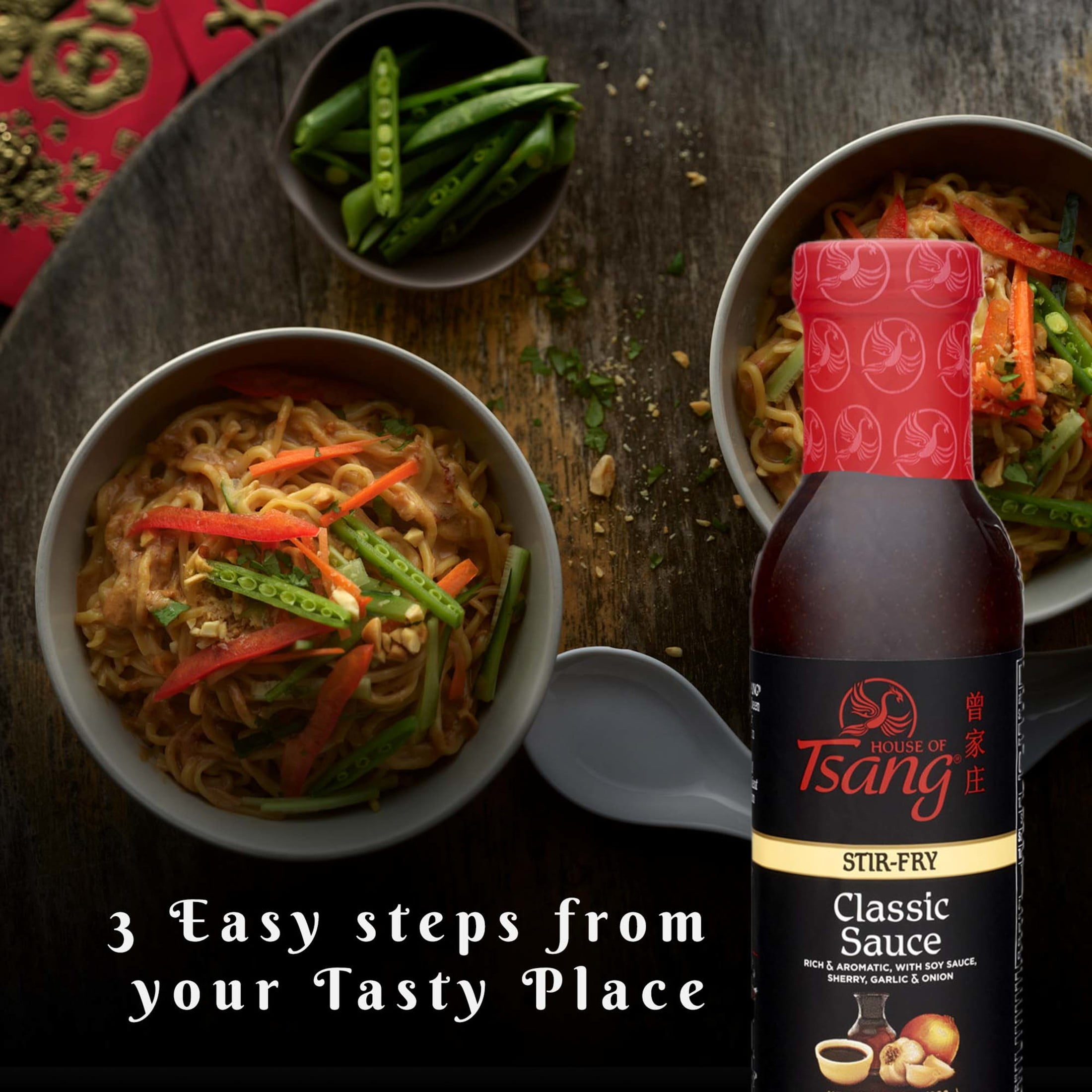 (3 pack) HOUSE OF TSANG Classic Stir-Fry Sauce, Shelf-Stable, 11.5 oz Glass Bottle