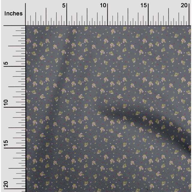 oneOone Polyester Lycra Fabric Leaves & Floral Artistic Printed Craft Fabric BTY 56 Inch Wide