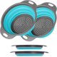 thumbnail image 1 of Collapsible Colander Set of 2 Round Silicone Strainer Kitchen Strainers and Colanders with Hand, 1 of 5
