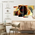 thumbnail image 4 of Elephant Stock Expressionist Wall Art - Horizontal Multi Panel Canvas - Living Room Wall Decor - People Multi Panel - Black And Red Decor - 68" x 42", 4 of 4