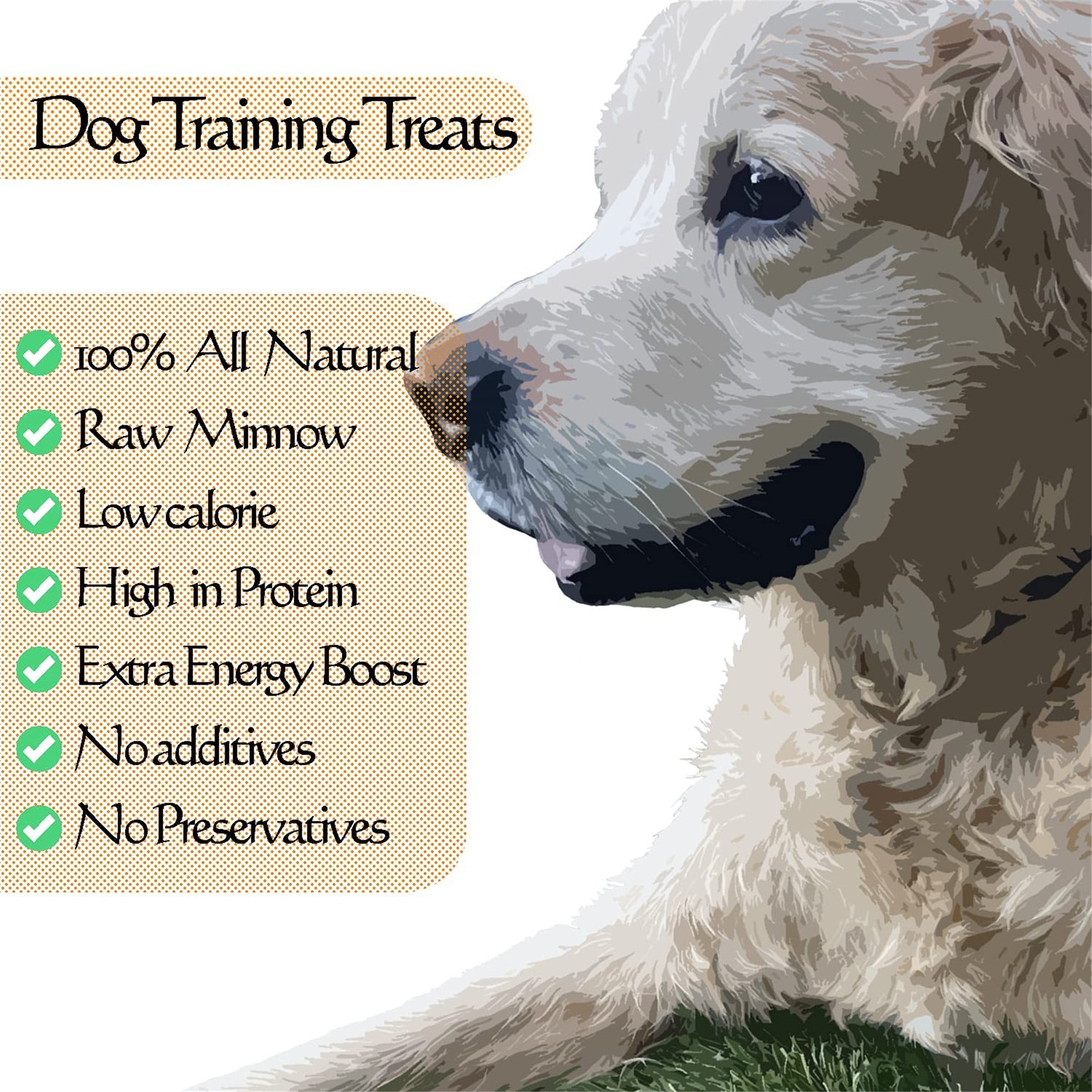 Amzey Freeze-Dried Minnows Family Size Dogs Cats Treats - 100% Natural - 7oz