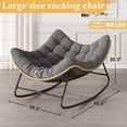 thumbnail image 5 of Poteban Outdoor Rocking Chair, Indoor Papasan Chair, Oversized Egg Rocking Chair with Thick Cushion, Rattan Wicker Rocker Lounge Chair for Bedroom, Living Room, Patio, Garden, Porch (Dark Grey), 5 of 10