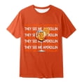 thumbnail image 4 of Wavsuf Mens Graphic Shirts for Men Tees Short Sleeve Fashionable Round Neck T Shirt Orange Size 2XL, 4 of 5