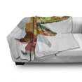 thumbnail image 2 of Reptile Soft Flannel Fleece Blanket, Colorful Mosaic Wild Trex Illustration Opens Mouth Jurassic Pixel Dinosaur Mascot, Cozy Plush for Indoor and Outdoor Use, 70" x 90", Multicolor, by Ambesonne, 2 of 5