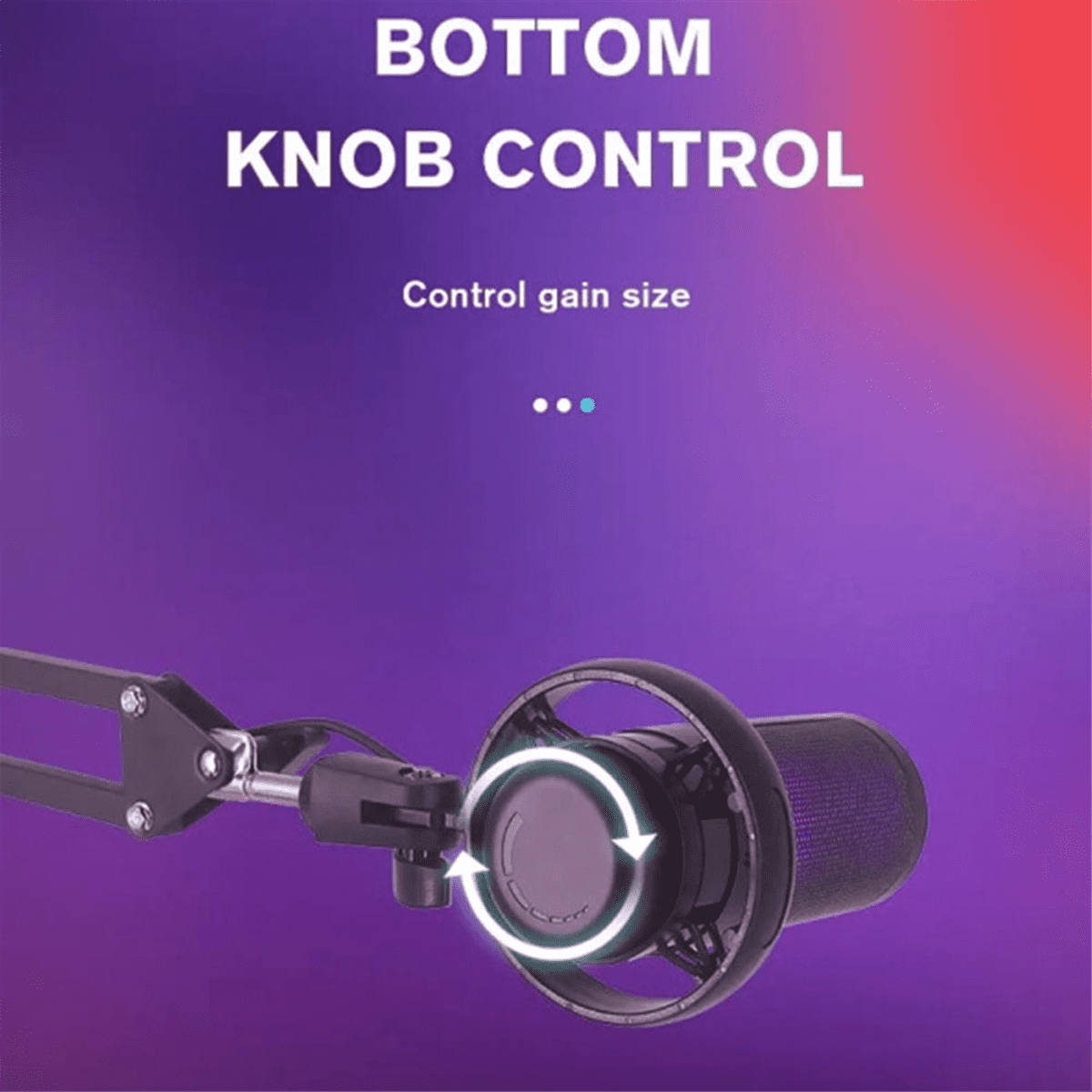 Gaming RGB Recording Microphone with Adjustable Arm Stand