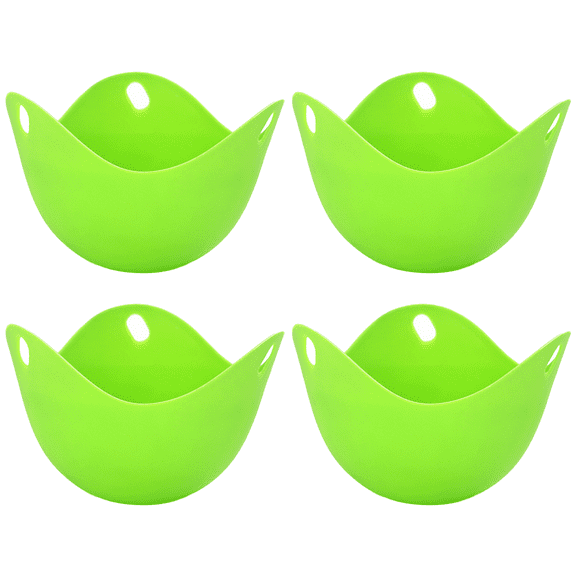 Egg Poacher - Easy Silicone Egg Poacher Cups with Ring Standers,Food Grade Poached Egg Poacher Insert Microwave,Poached Eggs Accessory cookware Poached Egg Maker, BPA Free, 4 Pack