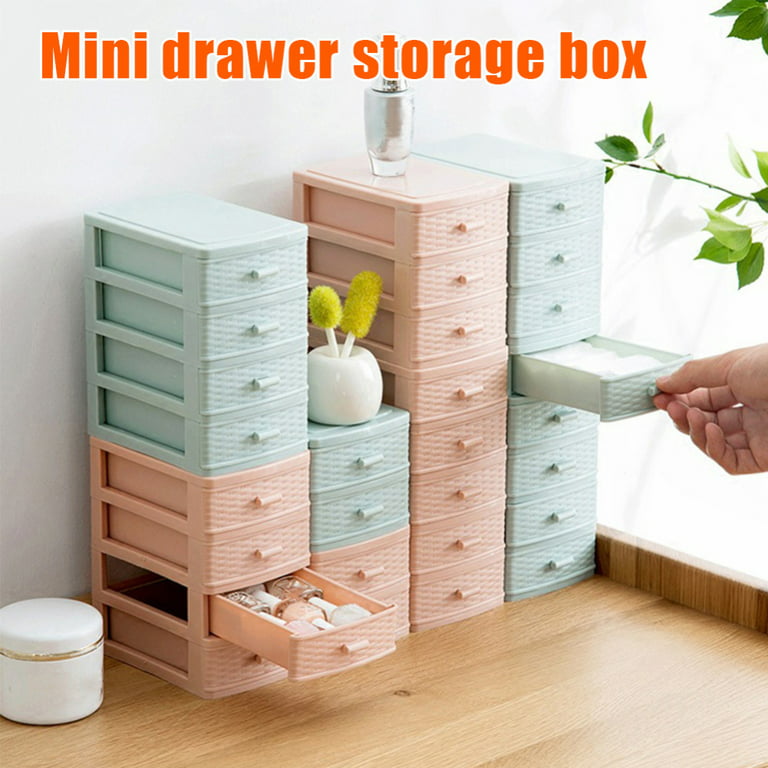3 Layer Large Capacity Makeup Organizer With Handle Drawer Home Supplies  Cosmetic Storage Box Desktop Jewellery Container Green