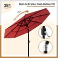 thumbnail image 2 of MOALCOFER 11FT Solar LED Patio Umbrella,3-Tier Market Umbrella With Push Button Tilt for Pool & Backyard, 2 of 8