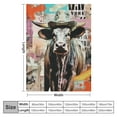 thumbnail image 4 of COMIO YANR Cute Cow Print Blanket Desert Landscape Cowboy Sherpa Blanket Fluffy Blanket Cow Print Bedding Cow Decor for Couch Sofa Cows Gifts for Women, 4 of 6