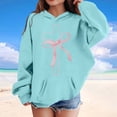 thumbnail image 2 of RUTAYY Girls Pullover Hoodie Cross with Pink Bow Graphic Long Sleeve Casual Fall Sweatshirt with Front Pocket for Kids, 2 of 4