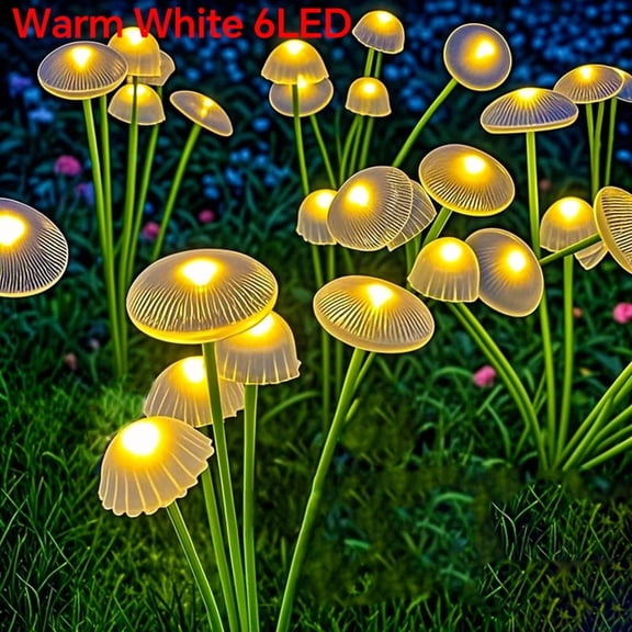 6/8/10 LED Solar Jellyfish Lights Mushroom Lights Outdoor Yard Solar Lawn Landscape Lights Garden Decoration Lamp