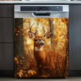 thumbnail image 1 of Dishwasher Magnet Cover Sticker Forest Deer Pattern Magnetic Refrigerator Panel Front Door Fridge Microwave Decal 23W x 26H inchs, 1 of 6