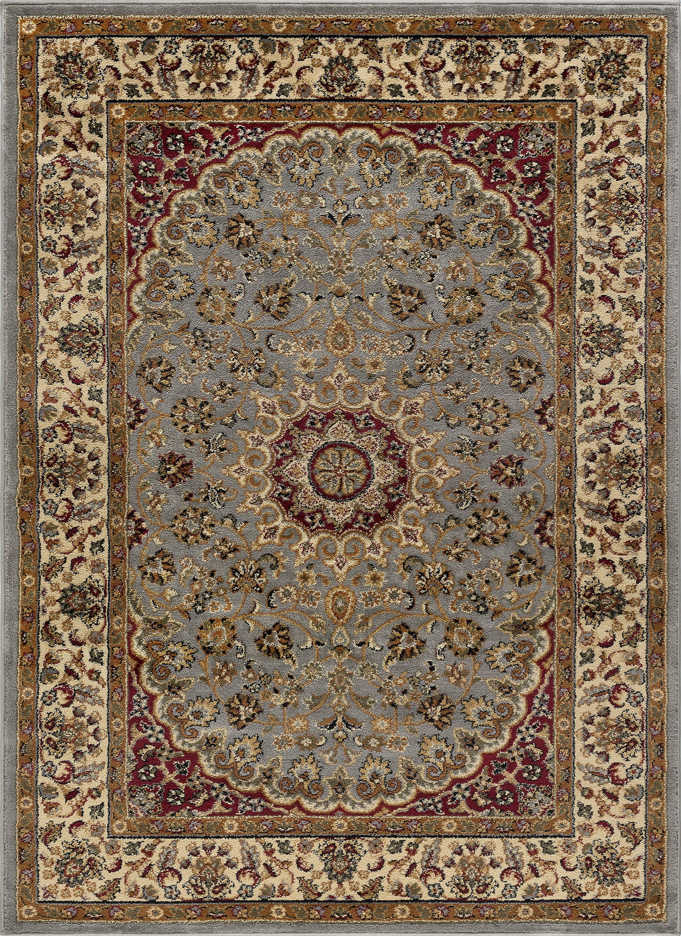 Transitional 5x7 Area Rug (5' x 7') Oriental Blue, Red Living Room Easy to Clean