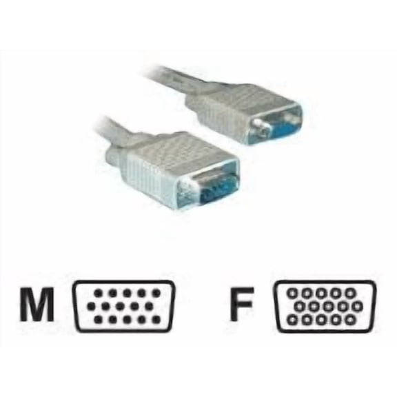 QVS CC320D-50 50 ft. Premium VGA HD15 Male to Female Tri - Shield Extension Cable