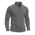 thumbnail image 4 of LEAVINGSUO Pullover Shirts for Men Fall Winter Washed Long-sleeved Stand-up Collar Shirt Dark Gray S, 4 of 6