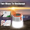 thumbnail image 3 of Solar Camping Lantern XTAUTO Portable 360 Illumination 5 Lighting Mode w/ Remote Control Hook Power Bank 2400mAh Waterproof USB Rechargeable Emergency Light for Camping Hurricanes Power Outage 2-Pack, 3 of 6