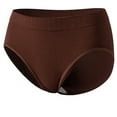 thumbnail image 3 of HUPOM Underwear Women Ladies Underwear High waist Comfort Waist Solid Compression Coffee 2XL, 3 of 4