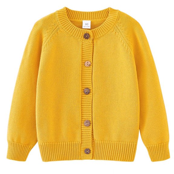 Children's Sweater Round Neck Kid's Knitted Cardigan for Boys and Girls Clothing Long Sleeve
