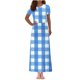 thumbnail image 1 of Vestido Corto de Verano de la Moda de las Mujeres Impreso de Manga Corta Cuello Redondo Tobillo de Longitud Vestido Casual, 1 of 4