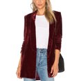 thumbnail image 1 of Bellella Ladies Plain Jacket Solid Color Shawl Collar Blazer Work Cardigan Claret XL, 1 of 5