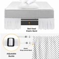 thumbnail image 4 of Tiny Polka Dots Bed Skirt King Size 16 Inch Drop, Black Mini round Spheres Graphic French Country Adjustable Elastic Dust Ruffles Bedskirt for King Bed Wrap Around Pleated Mattress Frame Cover, 4 of 9