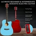 thumbnail image 5 of Best Choice Products Beginner Acoustic Electric Guitar Starter Set 41in w/ Wood Cutaway Design, Gig Bag - Sky Blue, 5 of 9