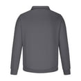 thumbnail image 5 of safuny Men's Fashion Plaid Pullover Turn Down Collar Sweatshirts Workout Long Sleeve Quarter Button Tees Casual Activewear Sweaters Loose Tops Big&Tall Gray L, 5 of 6