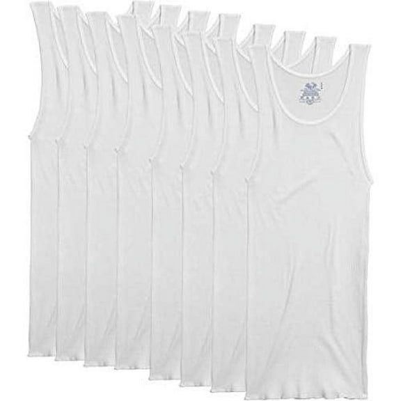 Fruit of the Loom Men's 8Pack White A-Shirts Tank Tops Tanks Undershirts L