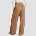 thumbnail image 4 of Resicozy Women's Cargo Sweatpants High Waisted Wide Leg Pants Athletic Casual Baggy Sweat Drawstring Pants with Pockets Camel 2XL, 4 of 4