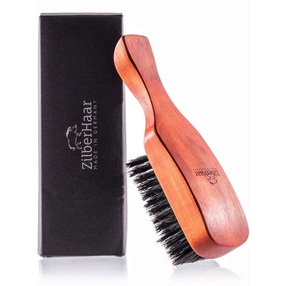 ZilberHaar Major â Men's Hair and Beard Brush â Soft Boar Bristles â Massages and Exfoliates Skin and Scalp â Ideal Men's Grooming Accessory â Made in Europe