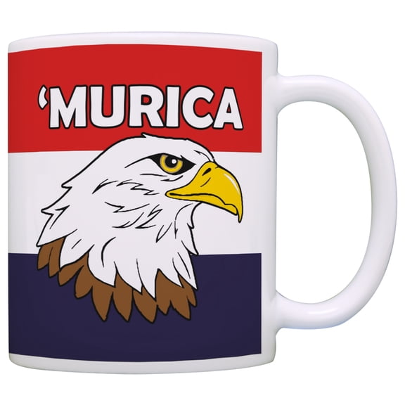 ThisWear American Mugs Murica Bald Eagle 4th of July USA Pride Mug Coffee Mug Patriotic