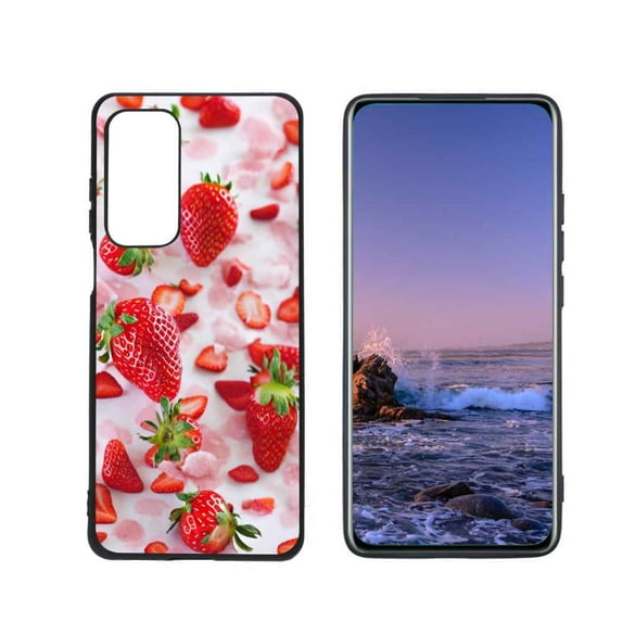Compatible with Motorola MOTO Edge 5G UW Phone Case, Strawberries-668 Case Silicone Protective for Teen Girl Boy Case for Motorola MOTO Edge 5G UW