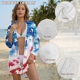 thumbnail image 6 of Xixirimido Vibrant American Flag Print Women's Casual Beach Cover Up Shirt Dress Long Sleeve Button Down Swimwear Cover Up with Side Slits and Curved Hem, Size L, 6 of 7