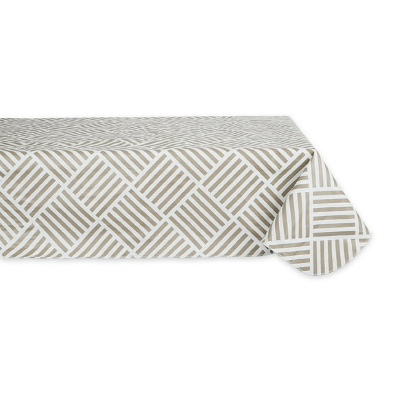 Stone Grid Vinyl Tablecloth 60x102