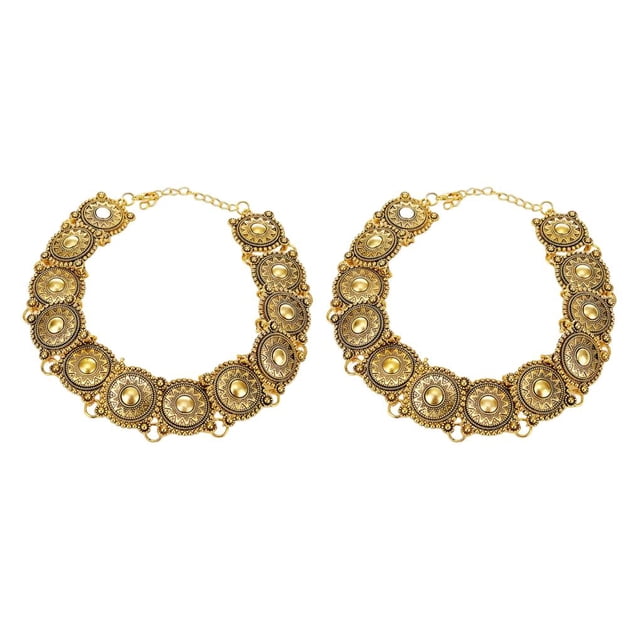 Collar elegante Sonducket adorno para el cuello gargantillas Retro para niñas Dorado 2Conjunto