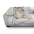 thumbnail image 2 of Cat Soft Flannel Fleece Throw Blanket, Realistic Portrait of a Lying Ginger Kitten with Big Eyes Drawn by Hand, Cozy Plush for Indoor and Outdoor Use, 70" x 90", Multicolor, by Ambesonne, 2 of 5